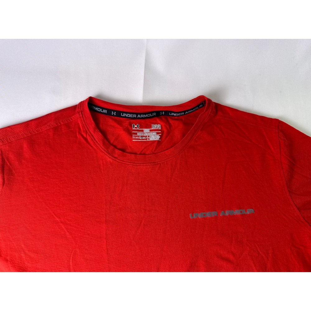 Under Armour HeatGear Mens Red Short Sleeve Athletic T‎ Shirt Large